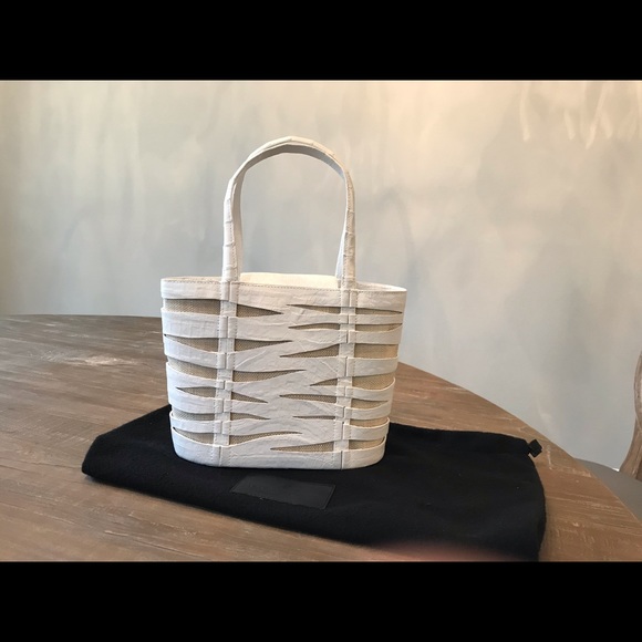 Nancy Gonzalez Crocodile & Raffia Tote - Picture 3 of 10